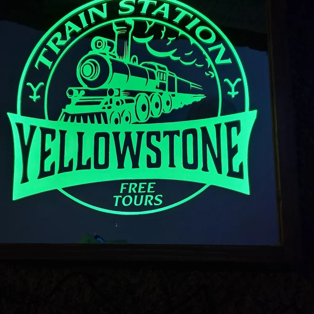 Train Station Illuminated Wall Sign - Blue